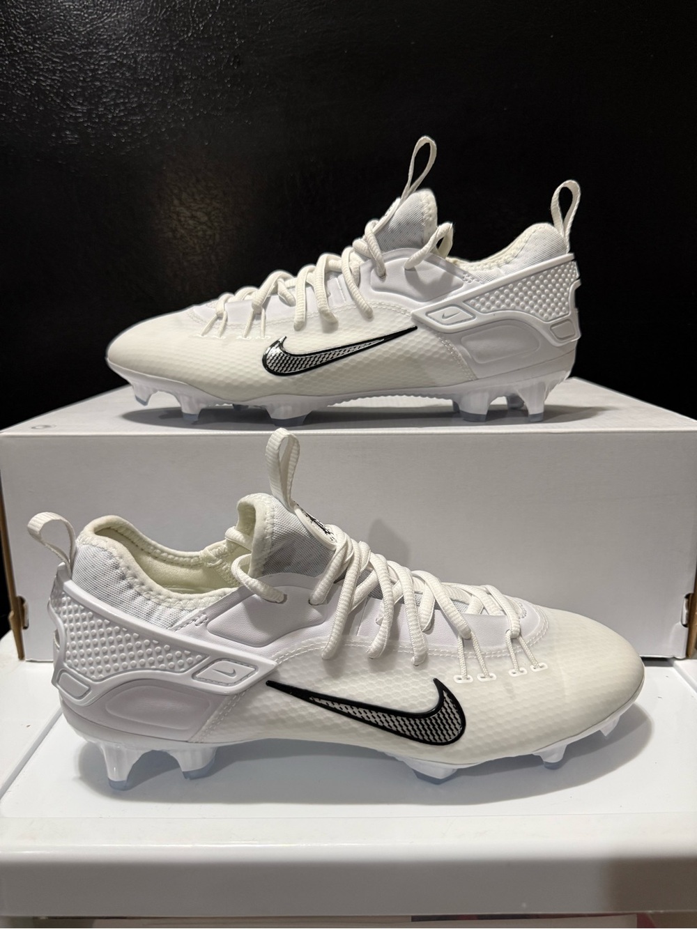 Nike Huarache 9 Elite Low LAX Lacrosse Cleats White Black Men's Sz 10 FD0089-101
